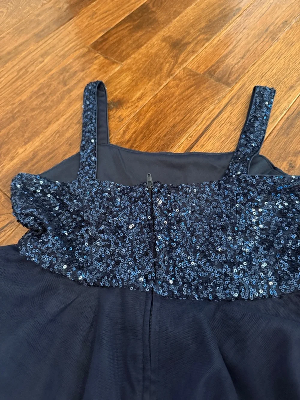 Girls Navy Sequin Tulle Party Dress NWOT
